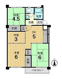 石原住宅E棟 4DKの間取図画像