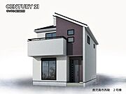 2号棟の外観パース（完成予想図）になります！白基調で柔らかさのある外壁カラーです♪