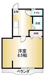 フォーレスト1 1Kの間取図画像