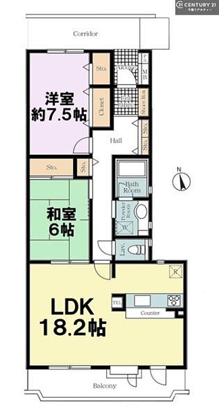 2LDKの魅力的な間取り！LDKはゆったりとした空間で、ご家族との団らん時間が、より一層充実したものになりますね。家族との仲が深まり、自然と笑顔が増えます！