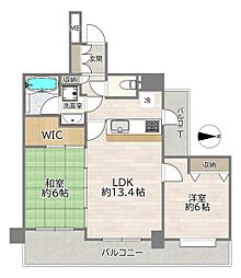 ベルデフラッツ住吉 2LDKの間取図画像