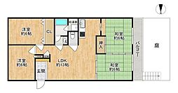 石切スカイハイツ 4LDKの間取図画像