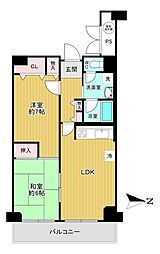藤井寺スカイハイツ 2LDKの間取図画像