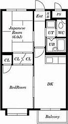アミューズメントハイツ 2DKの間取図画像