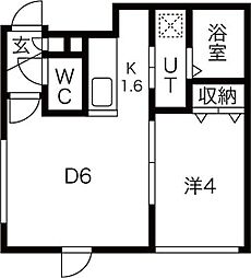 トルペ平岸 1DKの間取図画像