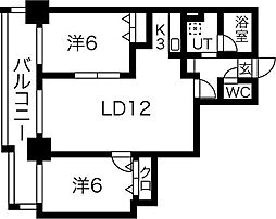ノヴァシャトン平岸 2LDKの間取図画像