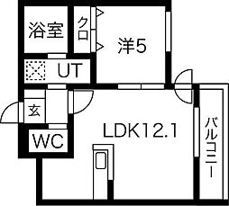 バーニーズヴィスタ 1LDKの間取図画像