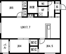 インフィニト月寒中央コート 3LDKの間取図画像
