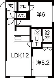 パスアパス24 2LDKの間取図画像