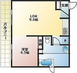 ビアン平岸 1LDKの間取図画像