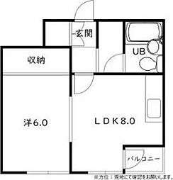 ブルームハイツ 1LDKの間取図画像