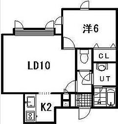 イマジンコーポ参番館 1LDKの間取図画像