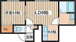 スターダスト・イースト 1LDKの間取図画像