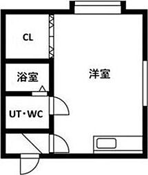 サンピアE17 1Kの間取図画像
