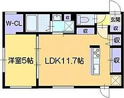 仮)ノルフィーノN18 1LDKの間取図画像