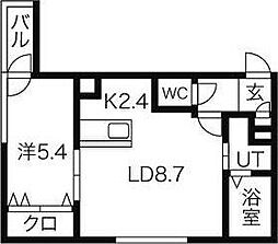 PINEHILL'SASABU 1LDKの間取図画像