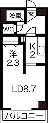 アムス東札幌24 1LDKの間取図画像