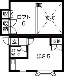 サンシャインパレス ワンルームの間取図画像