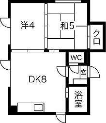 ブルースカイ21 2DKの間取図画像