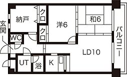ロイヤルレインボー平岸B 3LDKの間取図画像