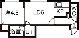 カルムプラッツ 1LDKの間取図画像