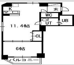 S-FORT南郷通 1LDKの間取図画像