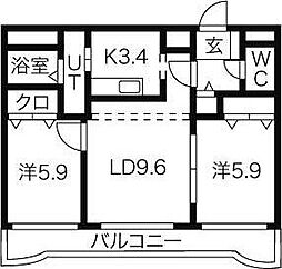 ルシード菊水元町 2LDKの間取図画像