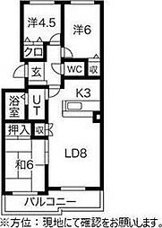 リバーサイド中の島 3LDKの間取図画像