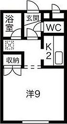 クィーンズコート南郷 1Kの間取図画像