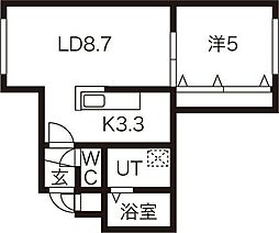 CUBE16 1LDKの間取図画像