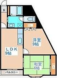 ウイスタリア八軒 2LDKの間取図画像
