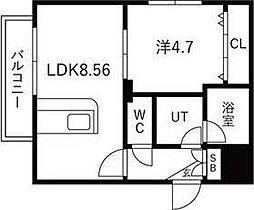 ヴィラマウント平岸駅 1LDKの間取図画像