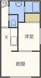ギャラリー45ビル 1LDKの間取図画像
