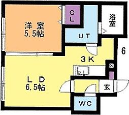 プラセール 1DKの間取図画像