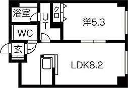 ラアムール白石 1LDKの間取図画像