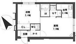 グランメール南郷通11 1LDKの間取図画像