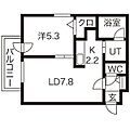 ローヤルハイツ月寒西2階4.5万円