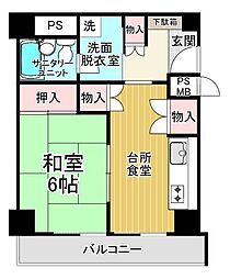 住吉スカイハイツ 1DKの間取図画像