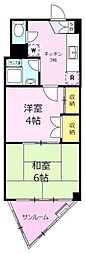 柏木ハイツ 2Kの間取図画像