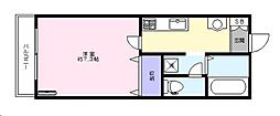 ナオネスティー 1Kの間取図画像