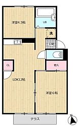 センチュリーハイツ大高A 2LDKの間取図画像