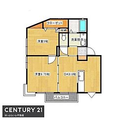 アンティックペットワン 2LDKの間取図画像