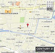 周辺にはさまざまな施設が点在しており生活利便性に優れたエリアです。現地案内図で周囲の環境が一目で確認できます。道路や施設名もしっかり表示されていてわかりやすいです。
