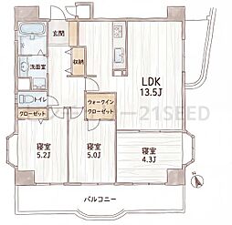 ナビシティ大須2 3LDKの間取図画像