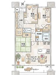ロフティ木場シー・ガーデン 3LDKの間取図画像
