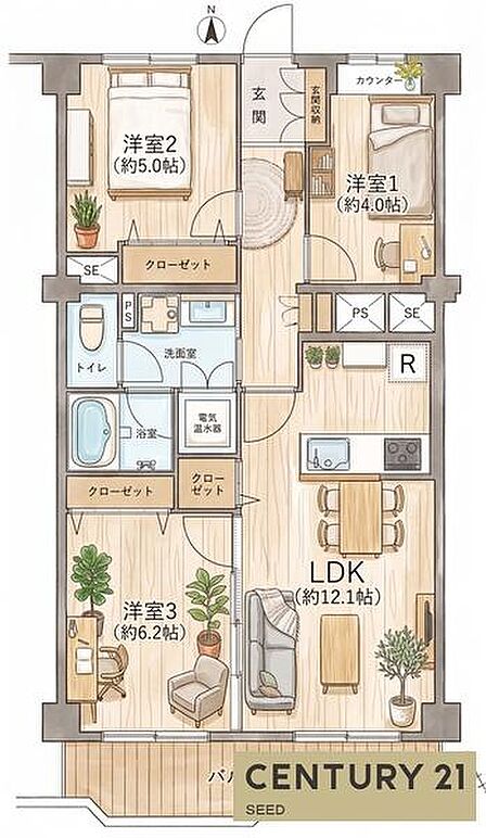 3LDK 間取り