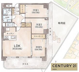 間取り:古屋市南区明治一丁目中古マンション、RC造7階建1階建、専有面積84.90平米、テラス面積28.54平米、専用庭面積24.67平米。 間取り:古屋市南区明治一丁目中古マンション、RC造7階建1階建、専有面積84.90平米、テラス面積28.54平米、専用庭面積24.67平米。