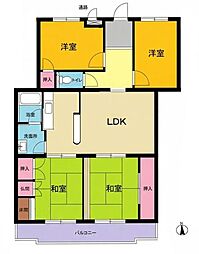 アーバンヒル錦 4LDKの間取図画像
