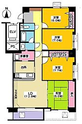ソシアルセイワ豊田山之手 4LDKの間取図画像