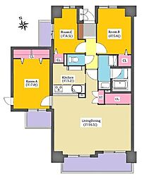 豊田大林町パークホームズ 3LDKの間取図画像